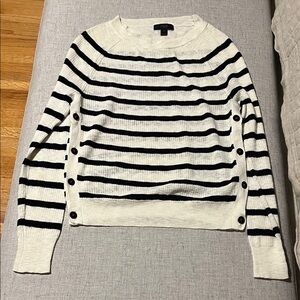 J. Crew Striped Sweater with Button Details